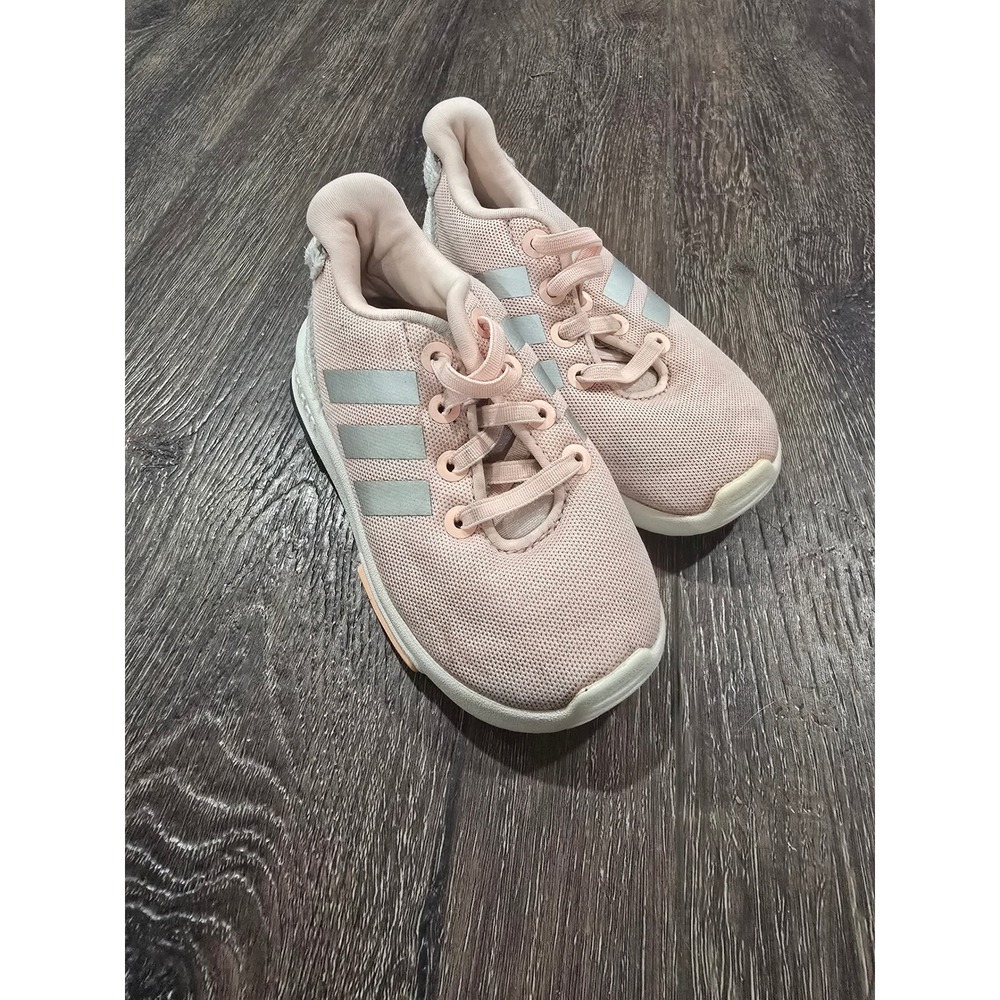Adidas RapidaRun Toddler Girls Pink Silver Mesh Running Shoes DB1877 Size 6K